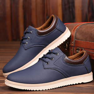 Scarpe da Lavoro da Uomo Primaverili e Autunnali, Nere, Antiscivolo, con Lacci, Impermeabili, Resistenti all'Usura, Casual in PU, Stile Coreano Trendy per Giovani - Product Image 4