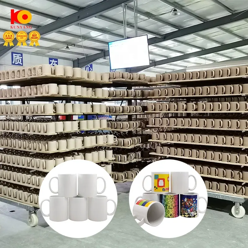 Großhandel Custom 3A Grade Qualität Sublimation Kaffeetasse Rohlinge 11oz Werbung benutzer definierte Sublimation Keramik becher