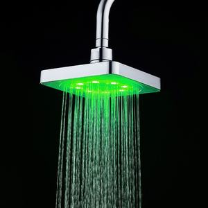 Cabezal de ducha LED de 6 pulgadas, autoalimentado, boquilla de cambio automático de siete colores, cabezal de ducha cuadrado. - Product Image 2