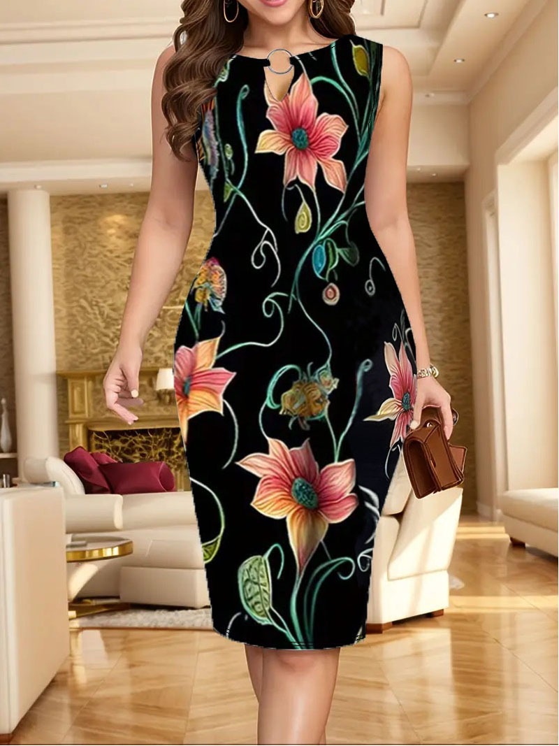 fleurs noires et roses