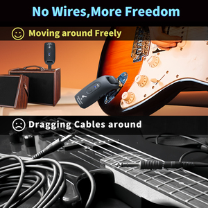 A9 2.4GHz có thể sạc lại không dây guitar hệ thống Guitar Transmitter & <span class=keywords><strong>Receiver</strong></span> Set gió điện cụ Pickup loại - Product Image 3