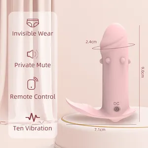 APP mainan seks Dildo wanita, tongkat pemijat tubuh nirkabel tidak terlihat tahan air dapat dipakai