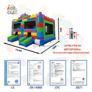 <span class=keywords><strong>Castillo</strong></span> <span class=keywords><strong>Hinchable</strong></span> Bloques Construcción con Aro Baloncesto y Obstáculos, Bouncy Castle Inflable <span class=keywords><strong>para</strong></span> Alquiler Fiestas Infantiles - Product Image 5