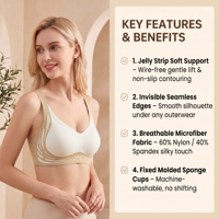 Soutien-gorge sans couture pour femme, petite poitrine, push-up, avec bande en gel, maintien doux, respirant, bonnets fixes, bretelles ajustables