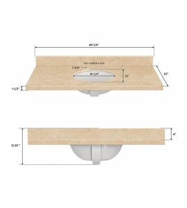Plateau rond en pierre pour meuble-lavabo de salle de bain, granit et marbre, découpé sur mesure, directement du fabricant au Vietnam - Product Image 3