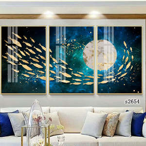 Helder Heldere Muur Kunst Runden Fish Creativie Custom Size Muur Crystal Porselein Schilderen Met Vis Voor Thuis Decoratie - Product Image 2
