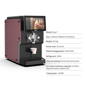 Macchina per Gelato Soft Serve Commerciale da Banco, Servizio Rapido in 15 Secondi, Automatica per Caffetterie, Ristoranti e Attività Commerciali - Product Image 4