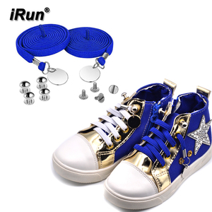 <span class=keywords><strong>IRun</strong></span> ampliar patinetas Marina plana elástico Cordón de zapato corbata los cordones de los zapatos de los niños, No más cordones sistema cordones de zapatos con Metal anillo de ganchos - Product Image 1