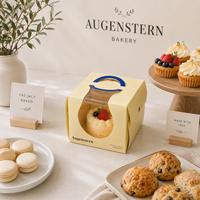Boîtes à gâteaux en carton transparent avec fenêtre, gaufrage, pelliculage mat et paillettes pour gâteaux d'anniversaire et de mariage