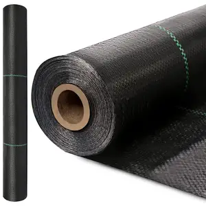 Tela de plástico agrícola negro Pp malla de membrana tejida parada de hierba creciente barrera de malezas rollo de tela de control alfombra de malezas
