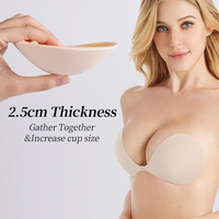 Soutien-gorge adhésif invisible push-up pour rehausser le décolleté, idéal pour les mariages (2 bonnets)