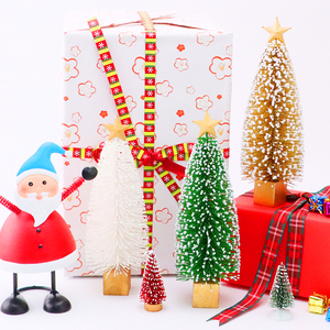 Sanwei Tuyết Mini Cây Giáng Sinh Đồ Trang Trí Mùa Đông Bàn Nhỏ Long Lanh <span class=keywords><strong>Xmas</strong></span> Cây Với Gỗ Cơ Sở Cho Trang Trí Nội Thất - Product Image 4