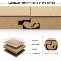 Suelo Laminado Microsincronizado de 1215x200x10mm, Sistema de Fácil Instalación, Borde Biselado en Cuatro Lados, Superficie Fotocatalítica