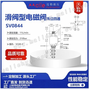วาล์วโซลินอยด์แบบตลับ 2 ตำแหน่ง 4 ทาง แบบปกติปิด รุ่น SV08 44 วาล์วไฮดรอลิกเหล็กอัลลอยด์ ยี่ห้อ Mailer Factory - Product Image 5