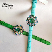 OEM Montre À Quartz Femmes Mode Montre En Cuir Robe De Luxe Dames Zircone Strass Montres À La Main-Réglage Zircon Étanche