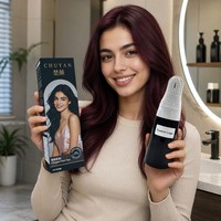 Crème colorante capillaire végétale noire intense à base de plantes OEM avec applicateur peigne pour une couverture complète