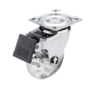 Ruedas giratorias de acero de 2 pulgadas con bloqueo, transparentes, de PU, ligeras, adecuadas para hospitales, gimnasios, talleres, escuelas, baños y exteriores. - Product Image 1