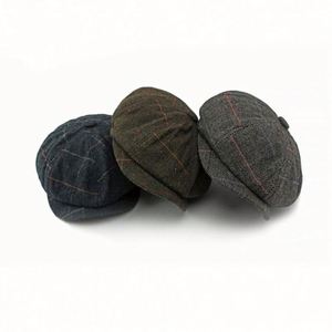 Wholesale in Stock Classic Irish Checked Fabric Ivy <b>Cap</b> Newspaper Boy Autumn <b>Winter</b> Newsboy <b>Cap</b> <b>Men</b> - Product Image 2