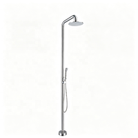 Colonne de douche extérieure en acier inoxydable, grande conception autoportante pour villas, jardins, piscines et bains de plage