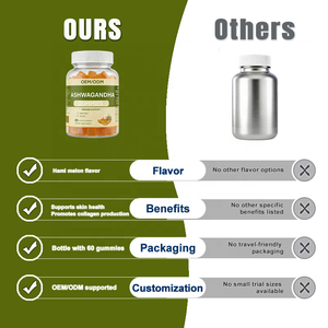 <span class=keywords><strong>Ashwagandha</strong></span> Gummies (Hammelon smaak) Veganistisch voedingssupplement voor volwassenen ter ondersteuning van de immuun- en botdichtheid, niet-GMO, 60 stuks, 2 gummies per verpakking - Product Image 2