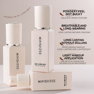 MINSHZEE Cobertura completa Impermeable Seco Piel grasa <span class=keywords><strong>Corrector</strong></span> de larga duración Ligero Base de maquillaje de larga duración Base líquida - Product Image 2