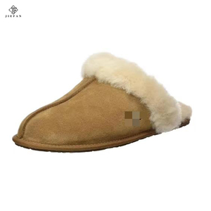 Personnalisable pour femmes Uggh pour pantoufles avec vraie fourrure de <span class=keywords><strong>mouton</strong></span> hiver confortable chaud semelle épaisse léger usage intérieur semelle intérieure en <span class=keywords><strong>laine</strong></span> - Product Image 1