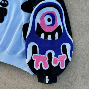 Nhà sản xuất áo hoodie hai màu chất liệu cotton 100% French Terry tùy chỉnh, trọng lượng 350, 500, 600 gsm, có thể thêu tùy chỉnh, dành cho nam, logo tùy chỉnh - Product Image 4