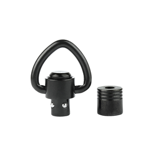 Attache de sangle QD en acier premium avec anneau en forme de cœur, noir mat, durable, à dégagement rapide, équipement tactique d'extérieur - Product Image 1
