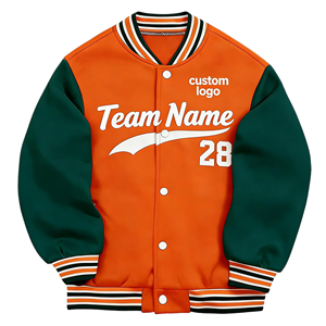 Veste de baseball classique style Letterman, corps en laine traditionnelle, manches en <span class=keywords><strong>cuir</strong></span>, design emblématique, veste universitaire - Product Image 1
