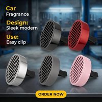 Diffuseur de parfum de voiture en alliage de zinc de luxe, épuré et durable, avec structure ondulée, type clip-on pour décoration automobile