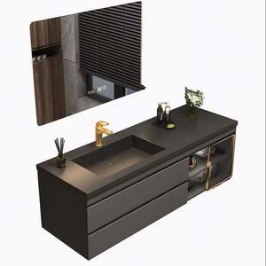 Storage for Led Luxury New Modern <b>Under</b> the Washbasin for the Bathroom Unit Wood Vanity <b>Sink</b> <b>Black</b> Bathroom <b>Cabinet</b> - Product Image 5