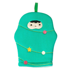 Manopla de baño de árbol de Navidad de lujo de gran oferta con material de malla de rayón PE para pieles sensibles - Product Image 1