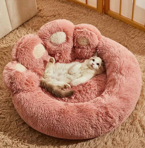 Lit pour animaux <span class=keywords><strong>de</strong></span> compagnie en peluche lavable, grand, chaud, doux, confortable, solide, type canapé, pour chiens et chats d'intérieur, motif patte d'ours, moelleux, tendance, fournisseur OEM - Product Image 4