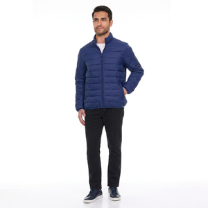 Blouson d'hiver matelassé personnalisé, blouson matelassé noir léger, blouson d'hiver matelassé pour homme, coupe-vent et imperméable - Product Image 1