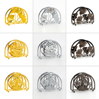 Porte-serviettes en forme de feuille de Ginkgo, en métal décoratif électroplaqué, distributeur de mouchoirs autoportant pour cuisine/table/comptoir de restaurant