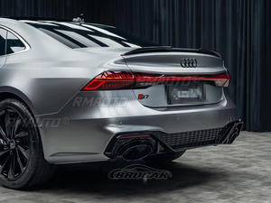 Aileron de coffre pour Audi A7 S7 RS7 2019 - 2024, plastique ABS de haute qualité, non peint, imitation carbone, aileron arrière, aileron de coffre - Product Image 5