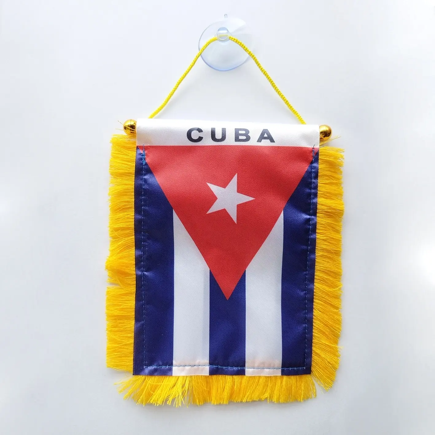 Mini bannière de fanions suspendus imprimés sur mesure pour voiture-drapeaux de voiture de Cuba avec ventouse