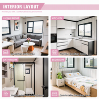Maison mobile de 30 pieds en acier galvanisé à chaud Q355, extensible, étanche, respirante, préfabriquée, pour camping, dortoir, conteneur