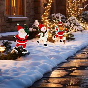 Métal Extérieur Jardin 3D puzzle Père Noël Renne Cour Piquet - Product Image 2