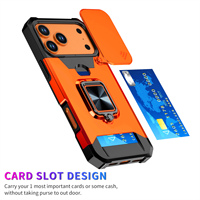 Funda Protectora CasePeak con Ranura para Tarjetas, Cubierta Deslizante para Cámara y Soporte, Antigolpes, para iPhone 17 16 15 14 13 12 Pro Max