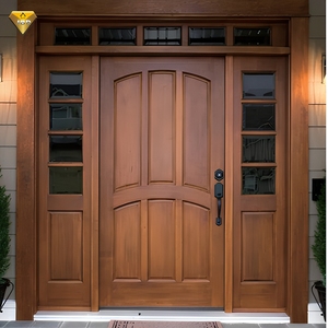 Portes d'entrée en bois massif au design moderne et minimaliste <span class=keywords><strong>de</strong></span> luxe, entrée principale contemporaine en bois pour villa ou maison - Product Image 1