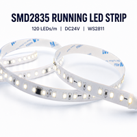 Bande LED adressable SMD2835 120 LED/m DC24V WS2811 à effet de poursuite, lumière blanche haute CRI 3000K 4000K 6000K programmable