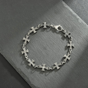 Ensemble de bijoux unisexe style punk avec bracelet et collier en patchwork brodé pour homme – Idéal comme cadeau - Product Image 5