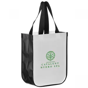 Curved Corners Tote Laminated Non Woven Shopping Eco Tote Bag Pp Non Woven Custom Bags