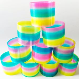 ของเล่นสปริงวงกลมสีรุ้งหลากสีสันสำหรับเด็ก ของขวัญสำหรับเด็ก รับผลิตตามสั่งพร้อมโลโก้ - Product Image 4
