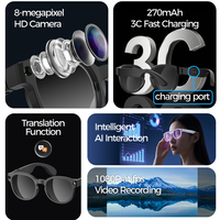 Gafas Inteligentes AIMB S1 con Cámara, Lente de 200W, Grabación de Video 1080P, Altavoz AAC, Activación por Voz, Música, Gafas de Sol