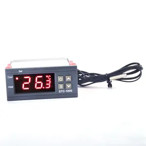 Two Relay Output LED Digital Temperature Controller Thermostat Incubator STC-1000 110V-220VAC,12/24DC 10A with Heater and Cooler