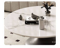 Table d'appoint mobile compacte de luxe léger, moderne, en panneau de roche, écologique, durable, facile à assembler, pour salon et coin café