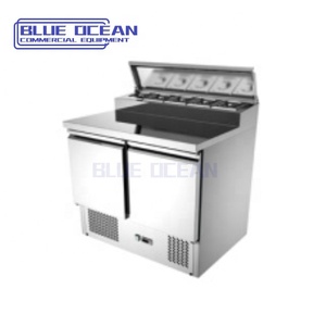 Commercio all'ingrosso caldo singolo temperatura in acciaio inox frigo congelatore raffreddamento ad aria insalata preparazione panca <span class=keywords><strong>Pizza</strong></span> con ventola di raffreddamento - Product Image 1