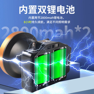 Linterna frontal LED recargable de 3000 mAh de alto brillo con diadema ajustable para pesca, minería y trabajo al aire libre - Product Image 3